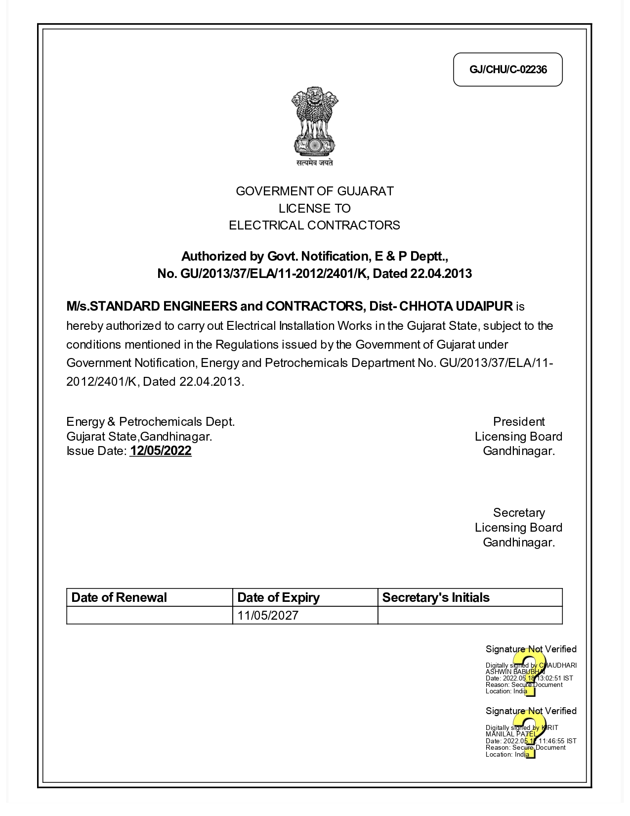 Contractor License